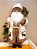 PAPAI NOEL EM PÉ COM RENA E PRESENTES BRANCO E MARROM 45CM - PRÉ VENDA 2025 - Imagem 1