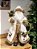 PAPAI NOEL EM PÉ COM RENA E PRESENTES BRANCO E MARROM 60CM - Imagem 1