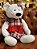 URSO BRANCO XADREZ VERMELHO E BRANCO 50CM - Imagem 2