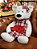 URSO BRANCO XADREZ VERMELHO E BRANCO 50CM - Imagem 3