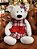 URSO BRANCO XADREZ VERMELHO E BRANCO 50CM - Imagem 1