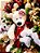 URSO BRANCO XADREZ VERMELHO E BRANCO 50CM - Imagem 5