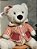 URSO BRANCO SENTADO VERMELHO E BRANCO 29CM - Imagem 2