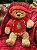 URSO BEGE SENTADO COM MOLETON VERMELHO 40CM - Imagem 3
