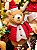 BONECO URSO MENINO EM PÉ VERMELHO E BEGE 33CM - PRÉ VENDA 2025 - Imagem 1