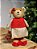 BONECO URSO MENINA EM PÉ VERMELHO E BEGE 33CM - Imagem 3
