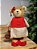 BONECO URSO MENINA EM PÉ VERMELHO E BEGE 33CM - Imagem 4