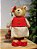 BONECO URSO MENINA EM PÉ VERMELHO E BEGE 33CM - Imagem 1