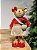BONECO URSO MENINA EM PÉ VERMELHO E BEGE 47CM - Imagem 1