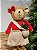 BONECO URSO MENINA EM PÉ VERMELHO E BEGE 47CM - Imagem 2