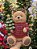 URSO EM RESINA COM SUETER VERMELHO E AZUL 29,5CM - Imagem 1