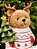 URSO EM RESINA COM SUETER VERMELHO E BRANCO 29,5CM - Imagem 4