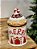 POTE DECORATIVO COM TAMPA MERRY VERMELHO E BRANCO 27CM - Imagem 5