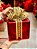 PRESENTE DECORATIVO DE VIDRO VERMELHO E DOURADO 22CM - PRÉ VENDA 2025 - Imagem 1
