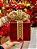 PRESENTE DECORATIVO DE VIDRO VERMELHO E DOURADO 22CM - PRÉ VENDA 2025 - Imagem 2