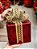 PRESENTE DECORATIVO DE VIDRO VERMELHO E DOURADO 22CM - PRÉ VENDA 2025 - Imagem 3