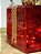 PRESENTE DECORATIVO DE VIDRO VERMELHO E DOURADO 26CM - Imagem 3