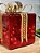 PRESENTE DECORATIVO DE VIDRO VERMELHO E DOURADO 26CM - Imagem 5