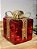 PRESENTE DECORATIVO DE VIDRO VERMELHO E DOURADO 26CM - Imagem 4