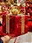 PRESENTE DECORATIVO DE VIDRO VERMELHO E DOURADO 26CM - Imagem 1