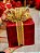 PRESENTE DECORATIVO DE VIDRO VERMELHO E DOURADO 26CM - Imagem 3
