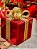 PRESENTE DECORATIVO DE VIDRO VERMELHO E DOURADO 26CM - Imagem 2