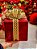 PRESENTE DECORATIVO DE VIDRO VERMELHO E DOURADO 26CM - Imagem 4