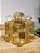 PRESENTE DECORATIVO DE VIDRO DOURADO E CHAMPANHE 22CM - Imagem 3