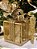 PRESENTE DECORATIVO DE VIDRO DOURADO E CHAMPANHE 22CM - PRÉ VENDA 2025 - Imagem 1