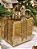 PRESENTE DECORATIVO DE VIDRO DOURADO E CHAMPANHE 26CM - Imagem 2