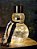 BONECO DE NEVE DECORATIVO DE VIDRO DOURADO COM LED 26CM - Imagem 2