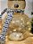 BONECO DE NEVE DECORATIVO DE VIDRO DOURADO COM LED 26CM - Imagem 3