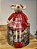 RATINHA SENTADA COM VESTIDO VERMELHO E CINZA 40CM - Imagem 1