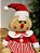 BONECO GINGERBREAD SENTADO VERMELHO E BRANCO 38CM - Imagem 3