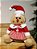 BONECO GINGERBREAD SENTADO VERMELHO E BRANCO 38CM - Imagem 4