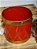 TAMBOR EM METAL DECORADO VERMELHO E DOURADO COM 2 UNIDADES - Imagem 4