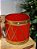 TAMBOR EM METAL DECORADO VERMELHO E DOURADO COM 2 UNIDADES - Imagem 6
