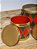 TRIO DE TAMBOR EM METAL DECORADO VERMELHO, VERDE E DOURADO - Imagem 4