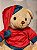 URSO SENTADO COM GORRO VERMELHO 25CM - Imagem 4