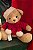 URSO SENTADO COM CACHECOL VERMELHO E BRANCO 25CM - PRÉ VENDA 2025 - Imagem 1