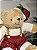 URSO SENTADO COM SUSPENSORIO VERMELHO E BRANCO 25CM - Imagem 4