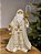 PAPAI NOEL EM RESINA COM CAJADO BRANCO E DOURADO 32CM - Imagem 1