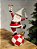 PAPAI NOEL DE LUXO EM RESINA VERMELHO, PRETO E BRANCO 44CM - Imagem 3