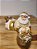 PAPAI NOEL COM PRESENTES DOURADO E BRANCO 14CM - Imagem 1