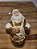 PAPAI NOEL COM PRESENTES DOURADO E BRANCO 18CM - Imagem 1