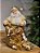 PAPAI NOEL COM PRESENTES DOURADO E BRANCO 32CM - Imagem 1