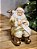 PAPAI NOEL COM PRESENTES NA CADEIRA DE BALANÇO DOURADO E BRANCO 15CM - Imagem 1