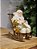 PAPAI NOEL COM PRESENTES NA CADEIRA DE BALANÇO DOURADO E BRANCO 15CM - Imagem 4