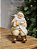 PAPAI NOEL COM PRESENTES NA CADEIRA DE BALANÇO DOURADO E BRANCO 15CM - Imagem 2