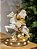 PAPAI NOEL NO CARROSSEL DOURADO E BRANCO COM LED 32CM - Imagem 5